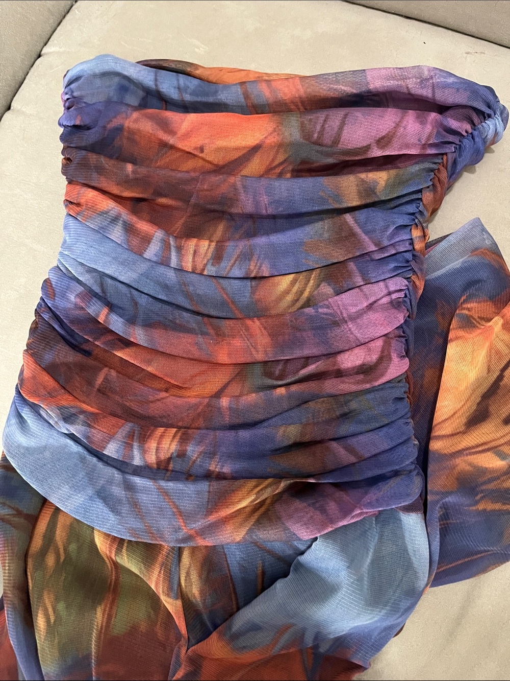 Beautiful sheer multi colored jumpsuit - Picture 5 of 6